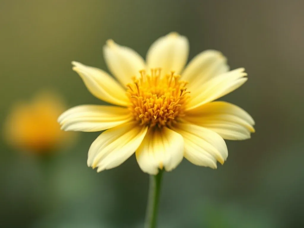 Nahaufnahme des pomponartigen Blütenstands der Aufrechten Studentenblume