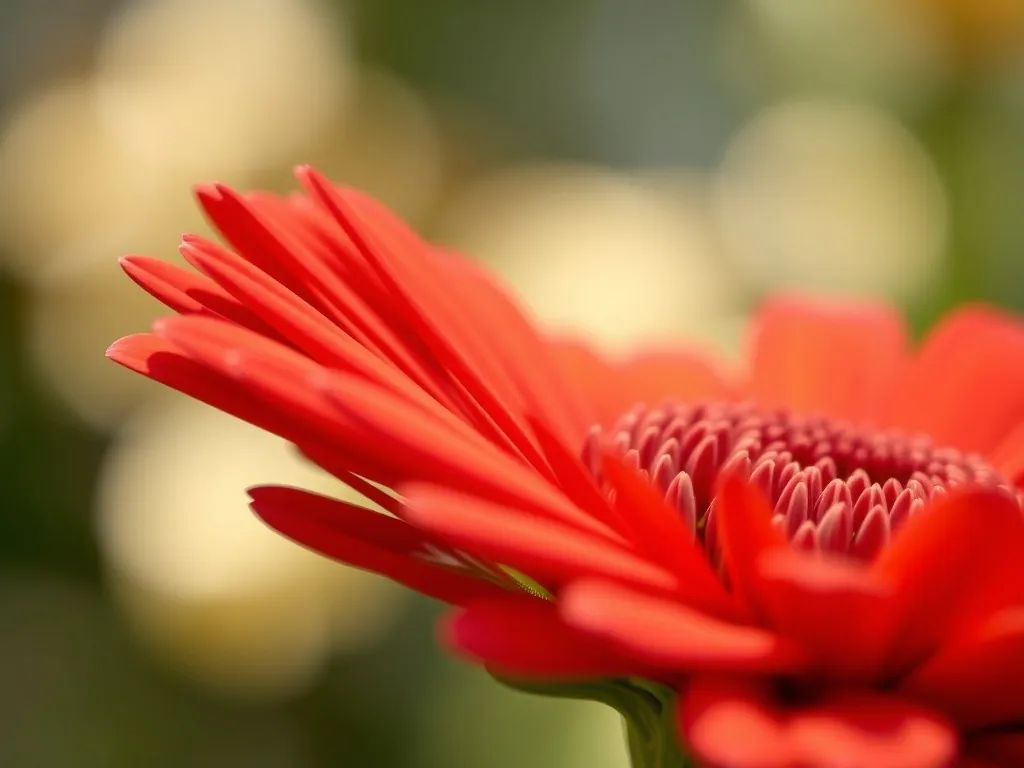 Close-up of the daisy-like flower head of a gerbera