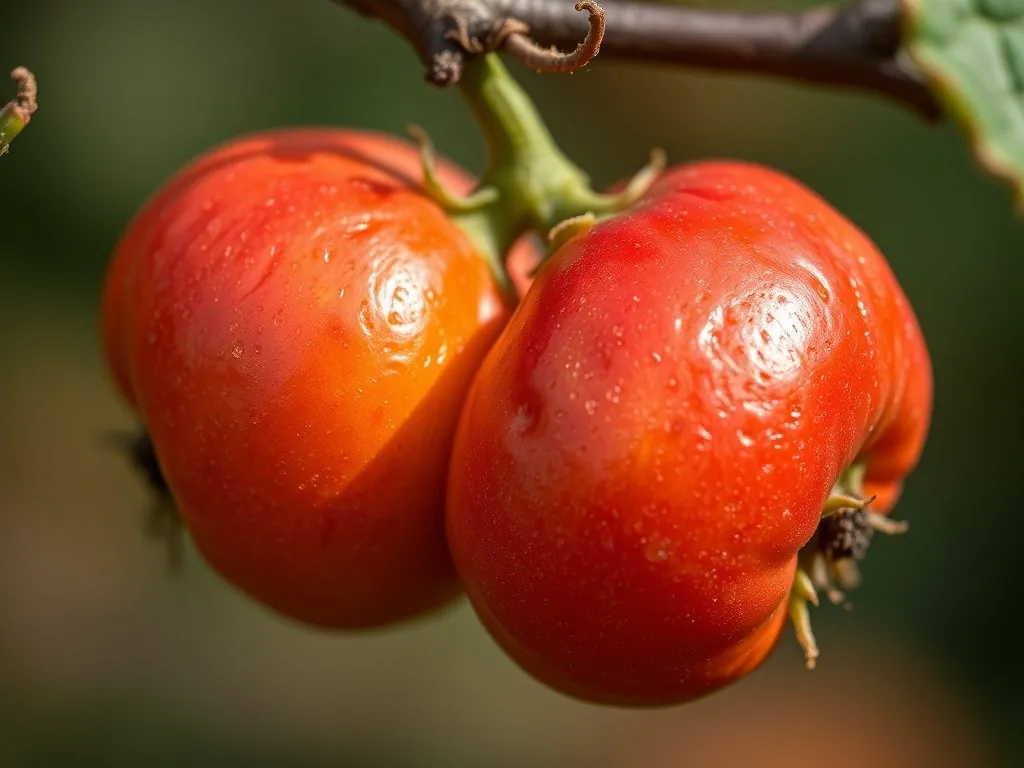 Zweig des Zweigriffeligen Weißdorns mit roten Früchten im Herbst