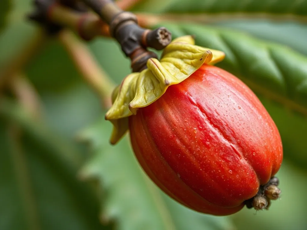 Spiny fruit capsule of the horse chestnut with a visible brown conker