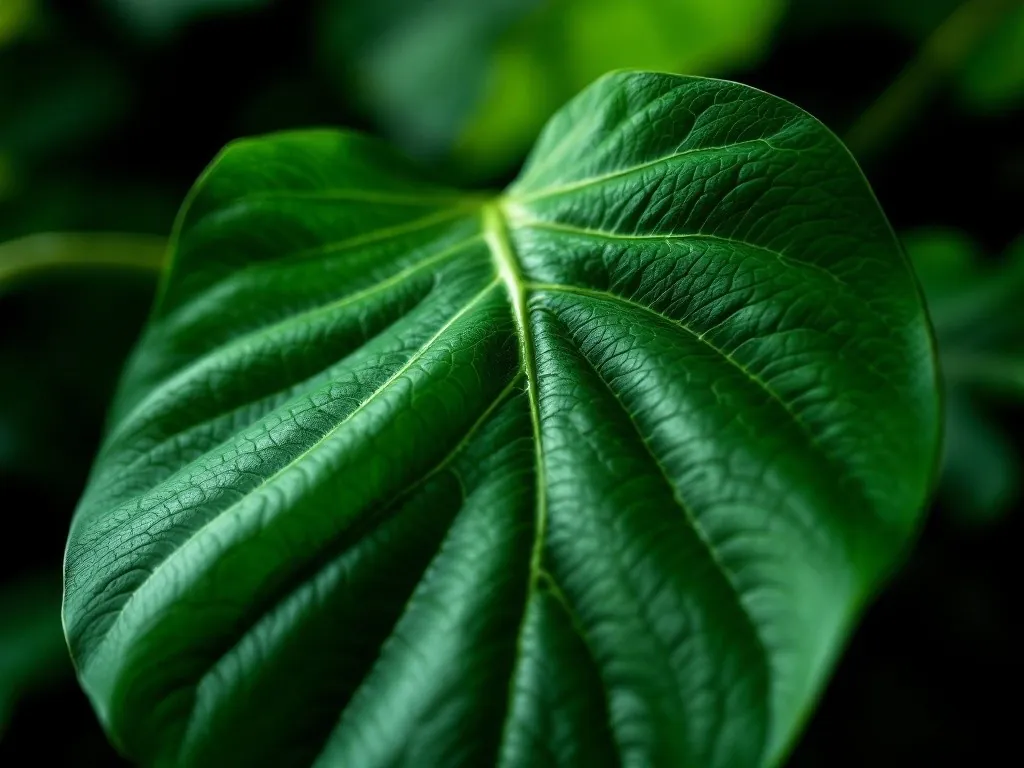 Close-up of a characteristic, holed Monstera leaf