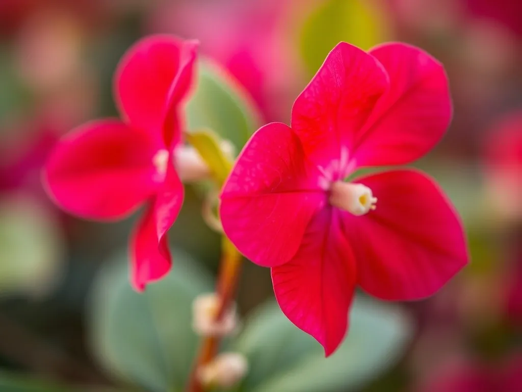 Close-up of a flat, pink flower of Busy Lizzie