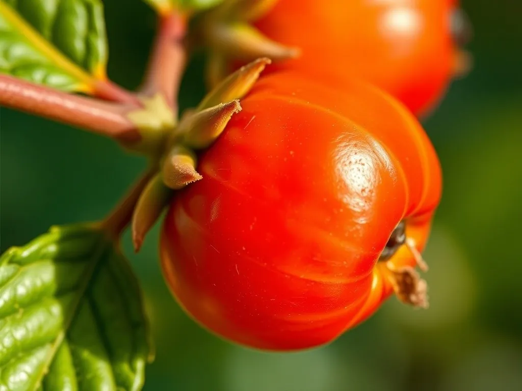 Close-up of a cluster of bright orange fruits of the scarlet firethorn