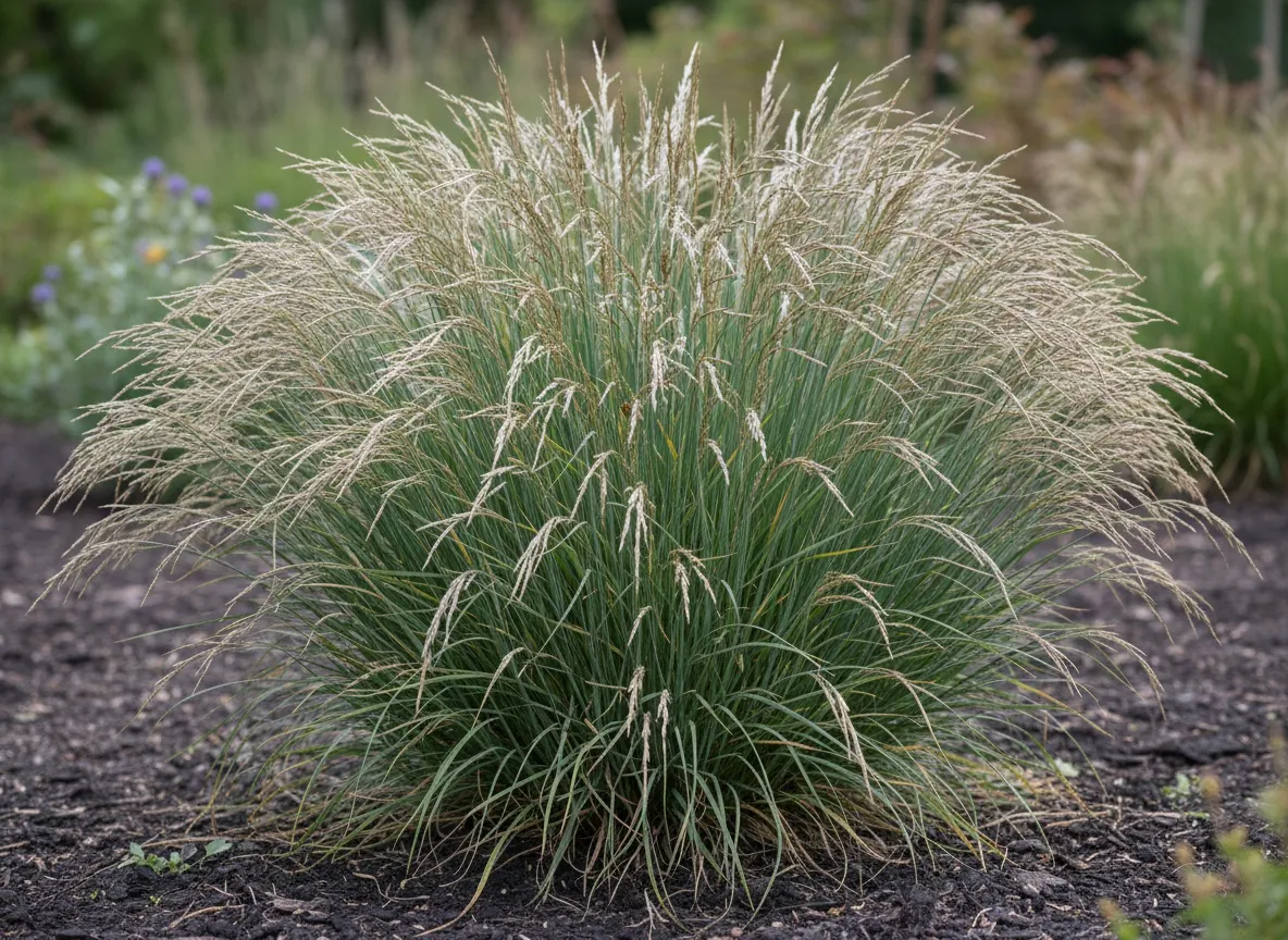 Kępa palczatki miotlastej w jesiennych, rdzawoczerwonych barwach