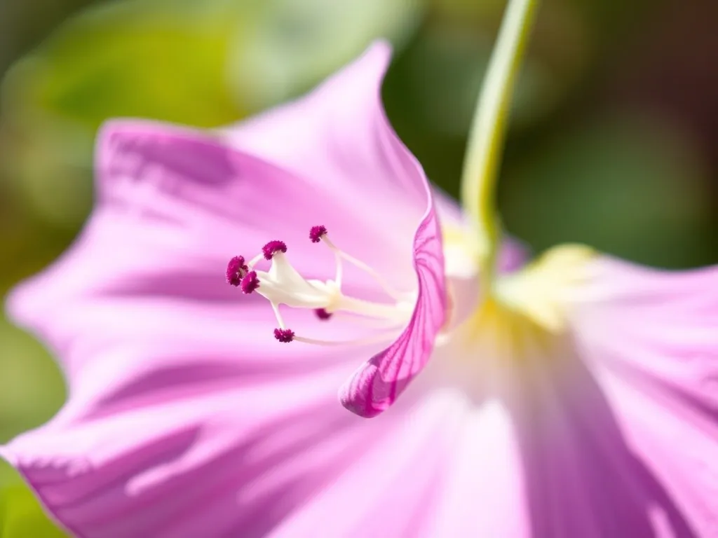 Close-up of a funnel-shaped, violet flower of the common morning glory