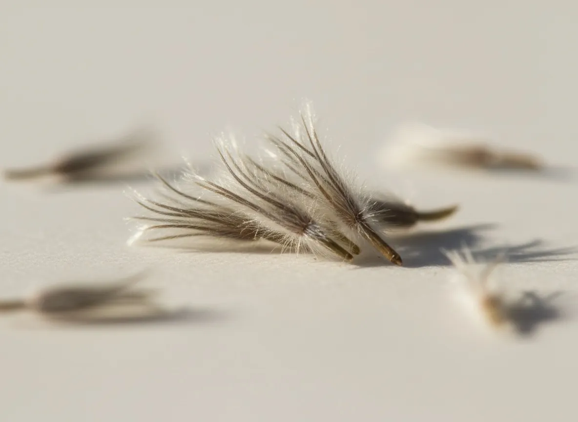Fluffy pasque flower seed head with feathery tails on the achenes