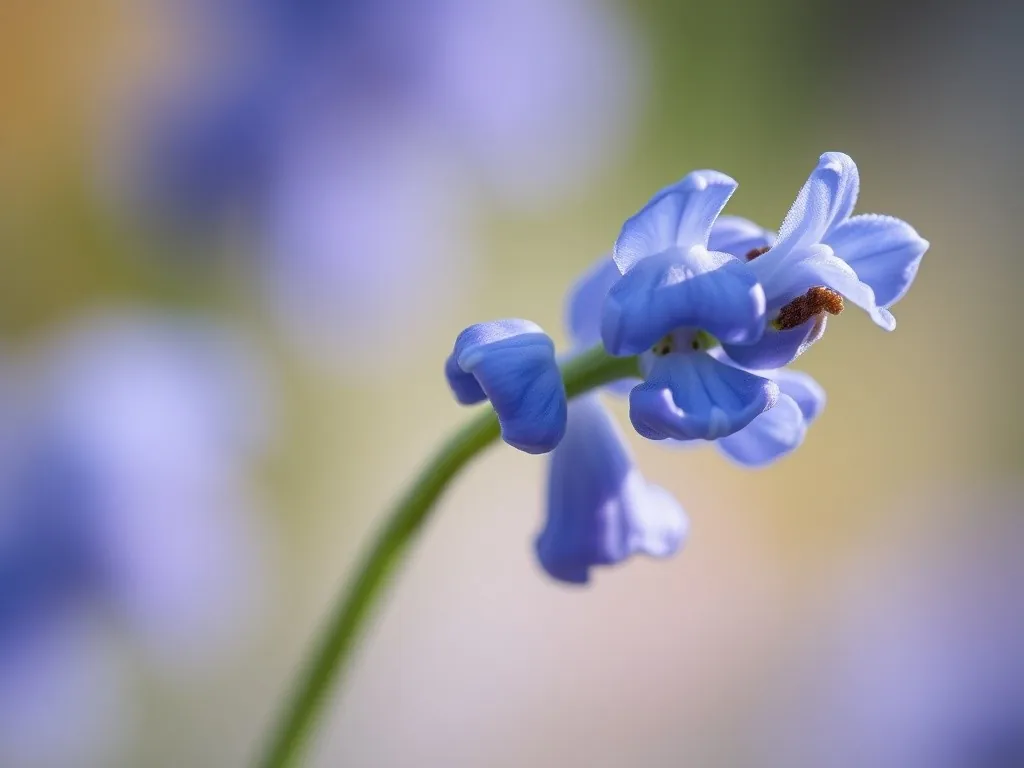 Nahaufnahme des blauen, traubigen Blütenstands der Armenischen Traubenhyazinthe