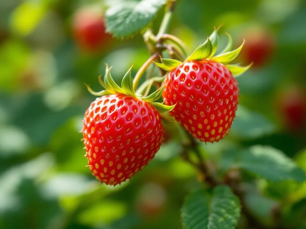 Close-up of ripe strawberry fruit